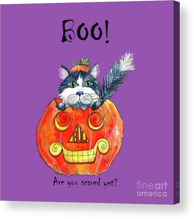 Watercolor Acrylic Print featuring the painting Boo by Shelley Wallace Ylst
