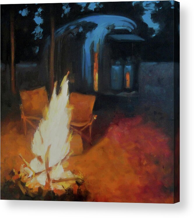 Campfire Acrylic Print featuring the painting Boondocking at the Grand Canyon by Elizabeth Jose