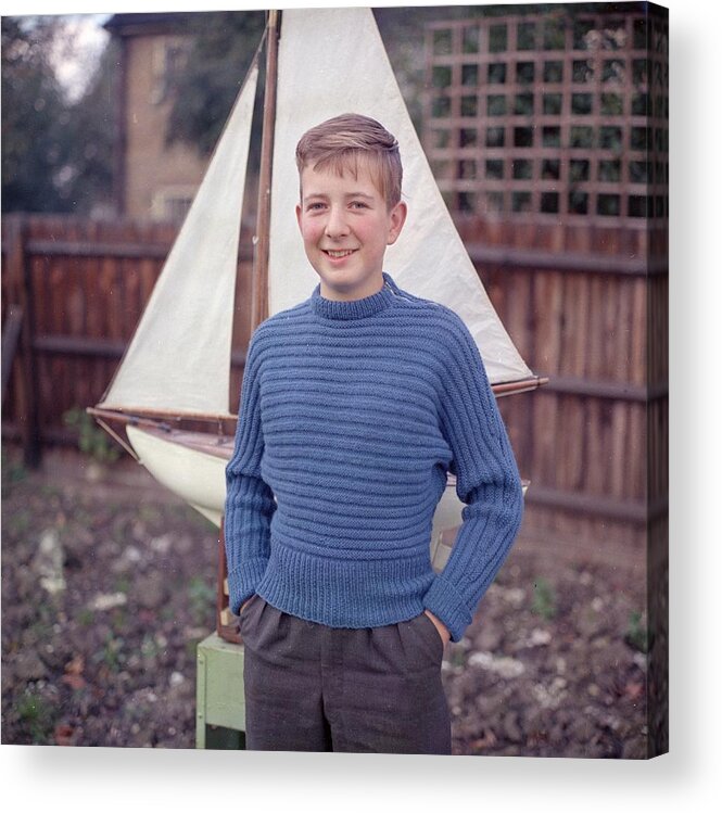 Sweater Acrylic Print featuring the photograph Boy In Blue by Chaloner Woods
