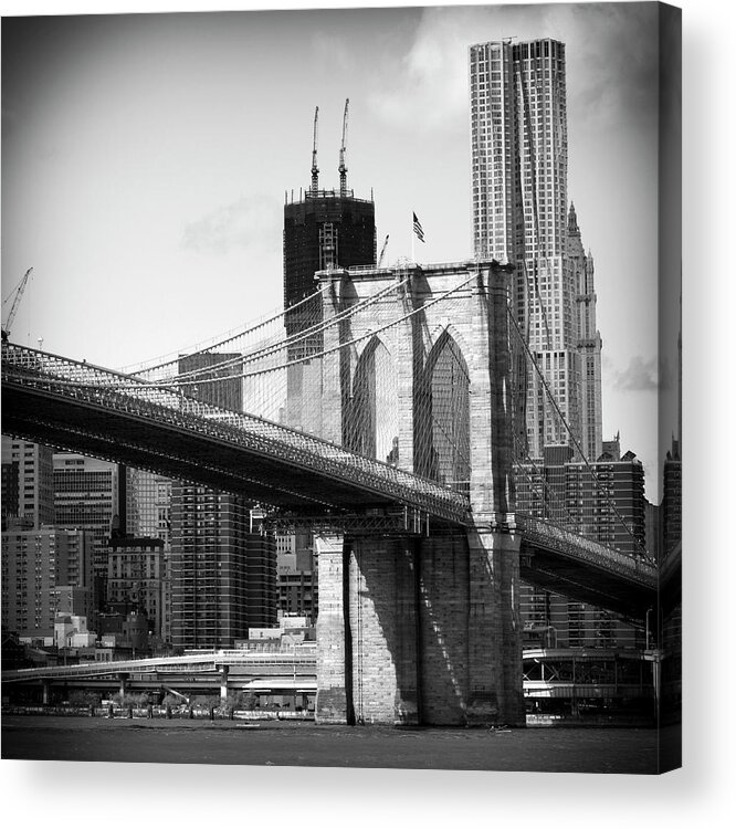 Downtown District Acrylic Print featuring the photograph Brooklyn Bridge by Rocksunderwater