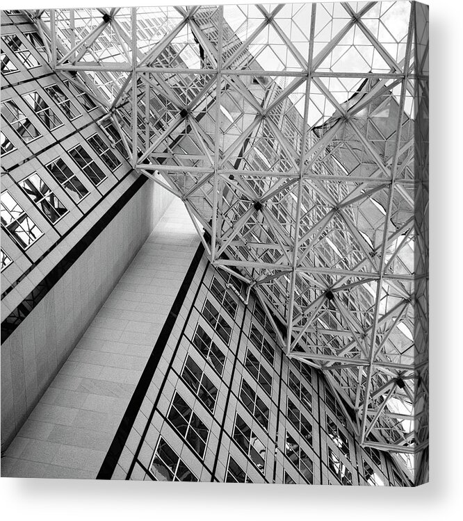 Film Acrylic Print featuring the photograph Building detail Miami office by Rudy Umans