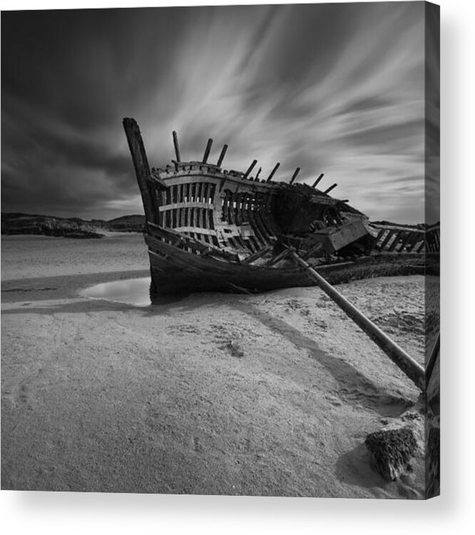 Abandoned Acrylic Print featuring the photograph Bunbeg Shipwreck by Peter Krocka