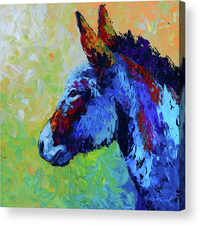 Burro Acrylic Print featuring the painting Burro by Marion Rose
