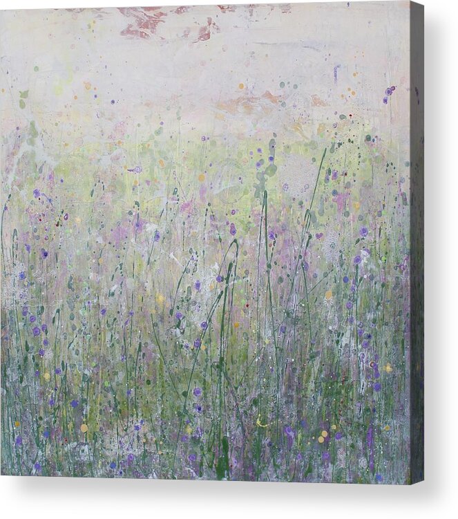 Acrylic Acrylic Print featuring the painting Buttercups and Bluebells by Brenda O'Quin
