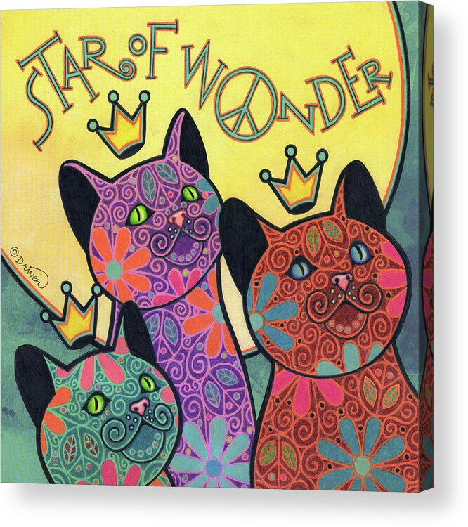 Hippy Acrylic Print featuring the digital art Cat 5 by Denny Driver