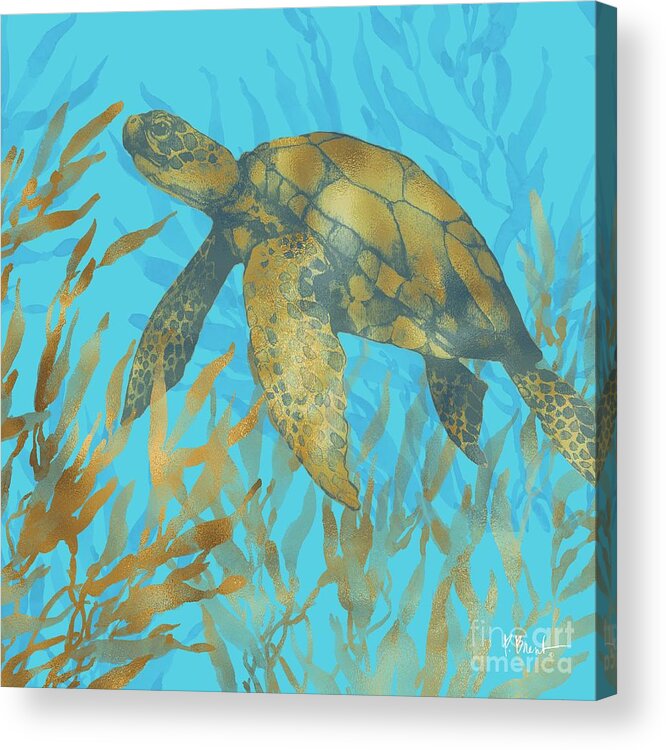 Watercolor Acrylic Print featuring the painting Cedar Key Turtle II by Paul Brent