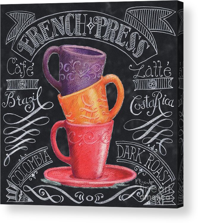 Barista Acrylic Print featuring the painting Chalkboard Coffee II by Paul Brent