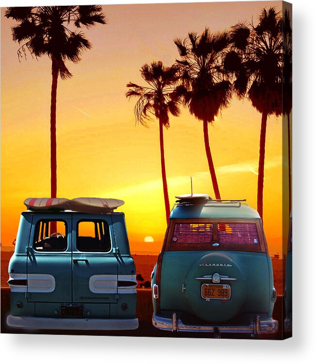 Surfing Acrylic Print featuring the photograph Chevy Van by Larry Butterworth