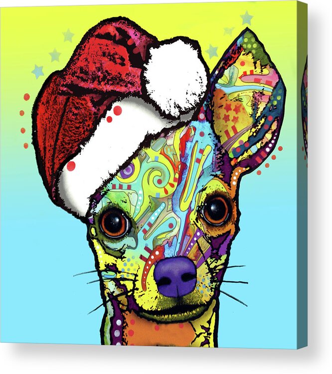Chihuahua Acrylic Print featuring the mixed media Chihuahua Christmas by Dean Russo