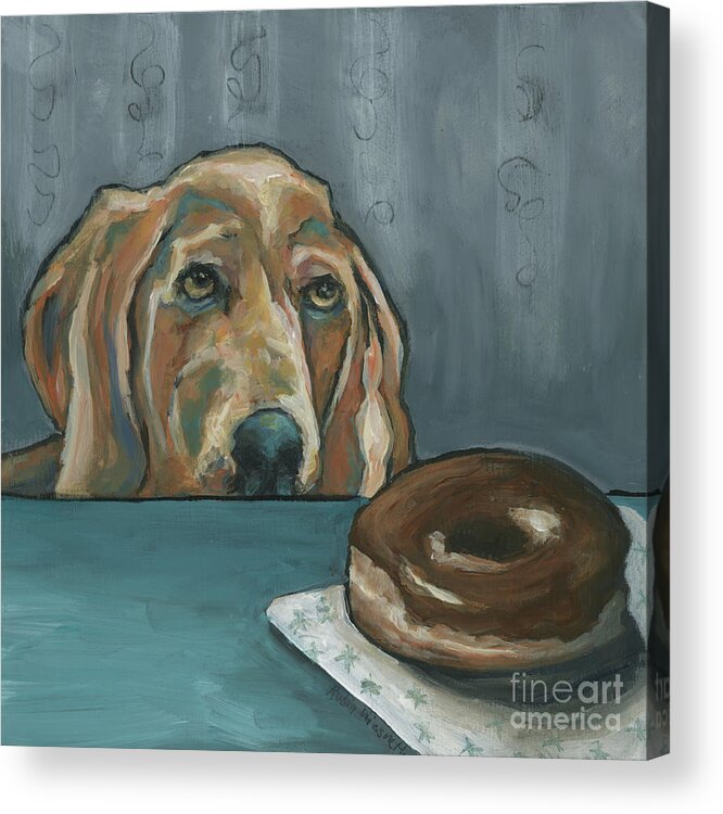 Dog Acrylic Print featuring the painting Chocolate Glazed Dreams by Robin Wiesneth