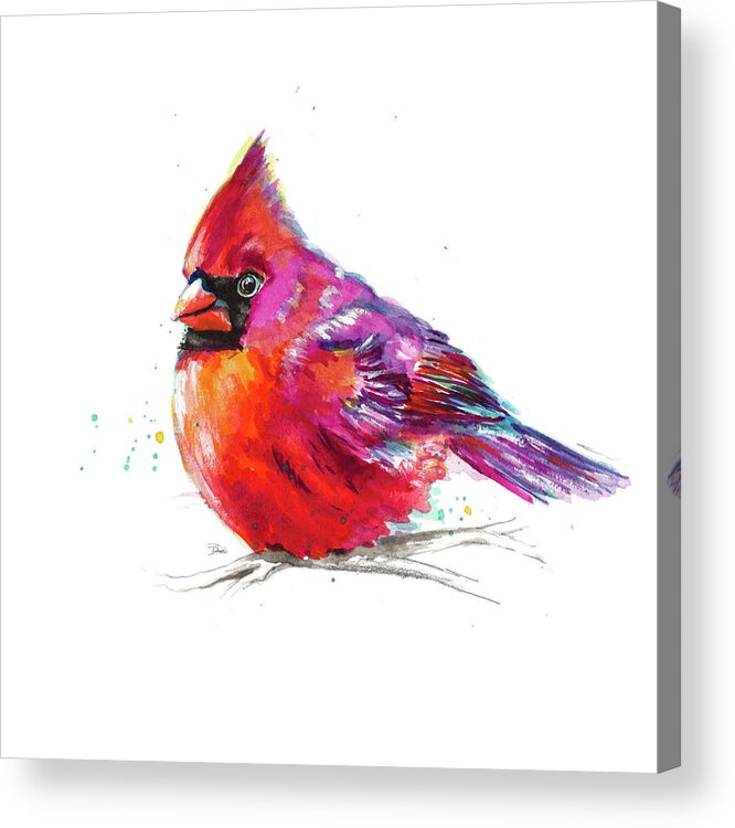 Christmas Acrylic Print featuring the painting Christmas Cardinal I by Patricia Pinto