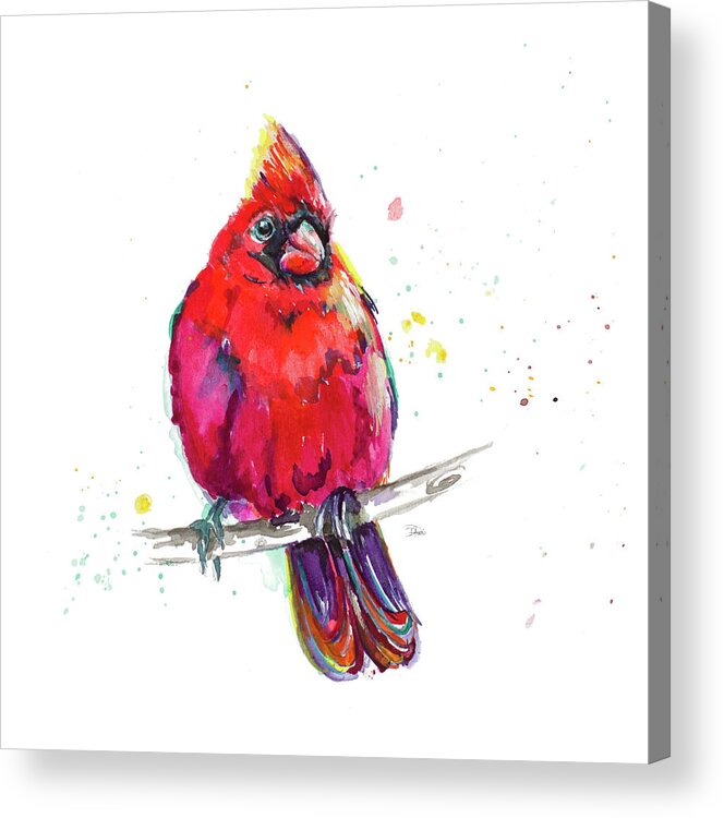 Christmas Acrylic Print featuring the painting Christmas Cardinal IIi by Patricia Pinto