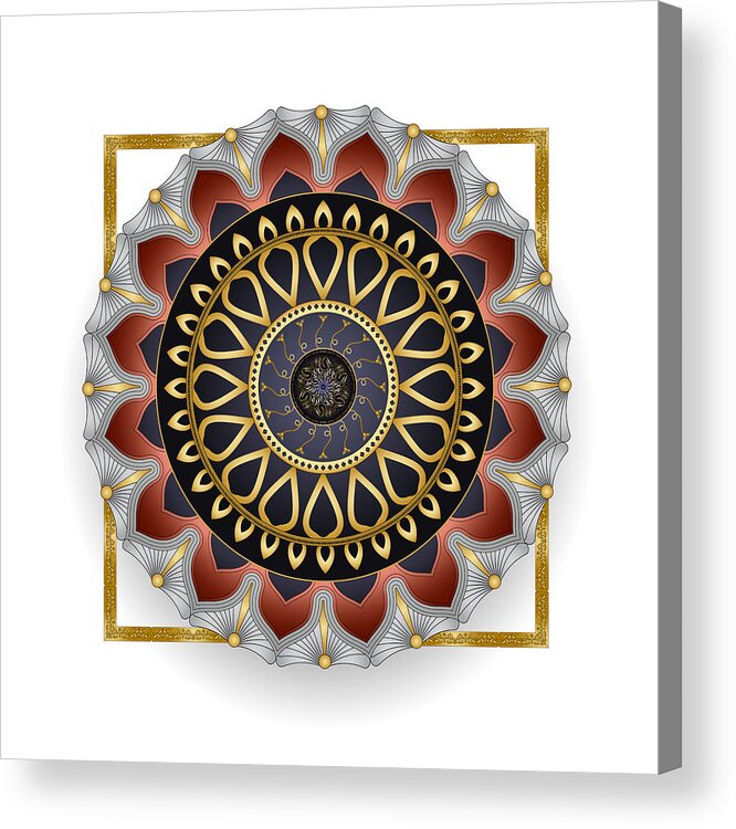 Mandala Acrylic Print featuring the digital art Circumplexical No 3483 by Alan Bennington