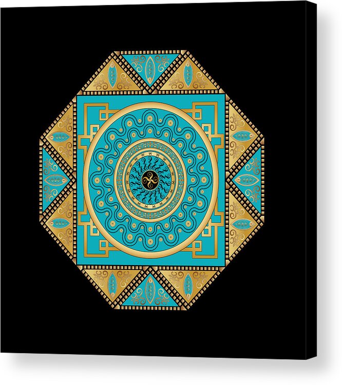 Mandala Acrylic Print featuring the digital art Circumplexical No 3557 by Alan Bennington