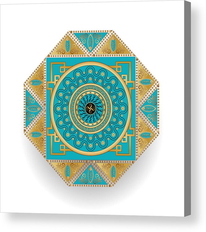 Mandala Acrylic Print featuring the digital art Circumplexical No 3558 by Alan Bennington