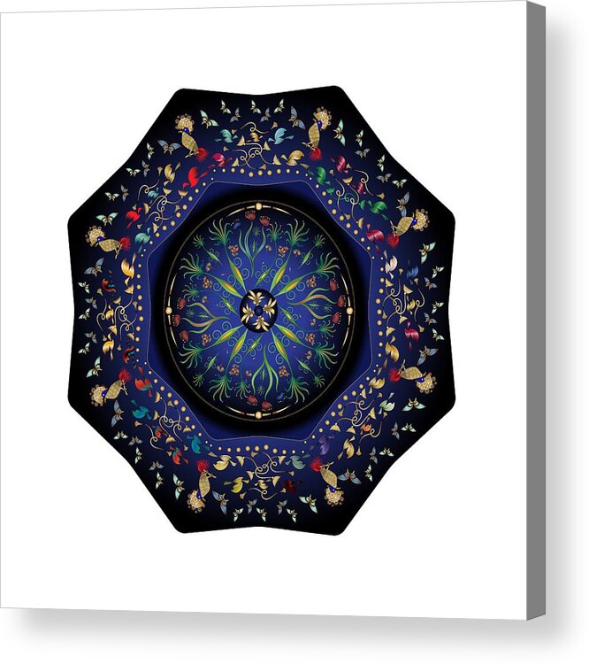 Mandala Acrylic Print featuring the digital art Circumplexical No 3792 by Alan Bennington