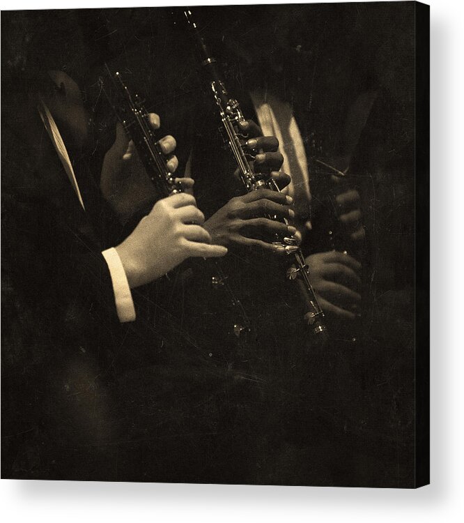 Clarinet Acrylic Print featuring the photograph Clarinet Players Performing by Thepalmer