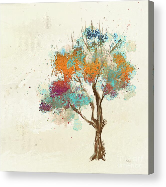 Tree Acrylic Print featuring the digital art Colorful Tree by Lois Bryan