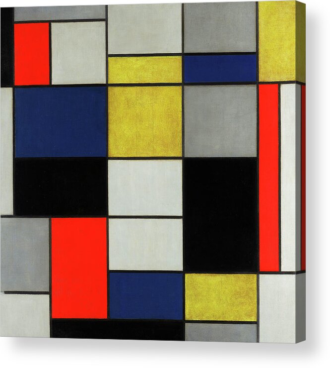 Piet Mondrian Acrylic Print featuring the painting Composition, 1919-1920 by Piet Mondrian