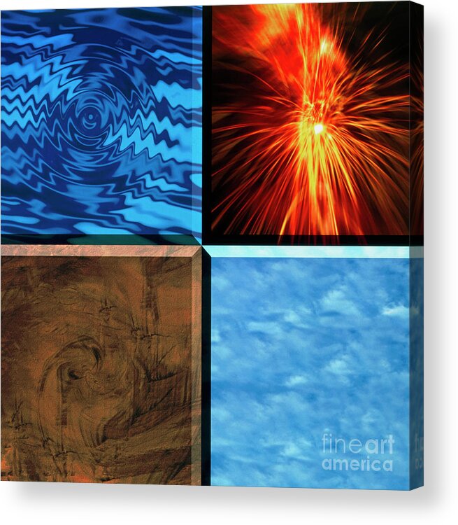Artwork Acrylic Print featuring the photograph Computer Illustration Of The Four Elements by Victor Habbick Visions/science Photo Library