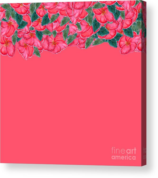 Coral Acrylic Print featuring the digital art Coral Floral by Delynn Addams