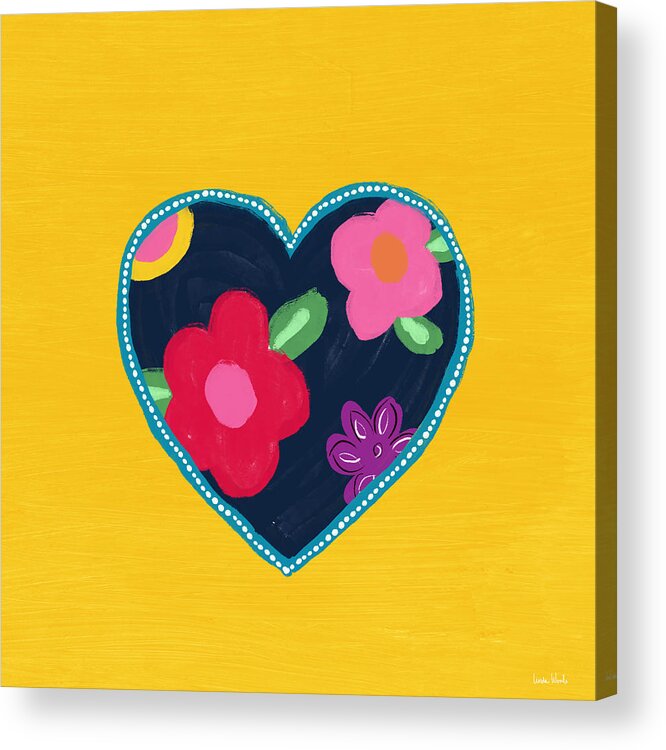 Heart Acrylic Print featuring the mixed media Corazon 5- Art by Linda Woods by Linda Woods