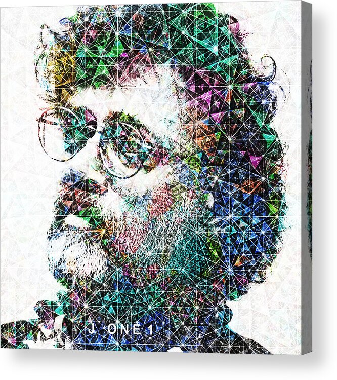 Terence Acrylic Print featuring the photograph Cosmic Terence Mckenna by J U A N - O A X A C A