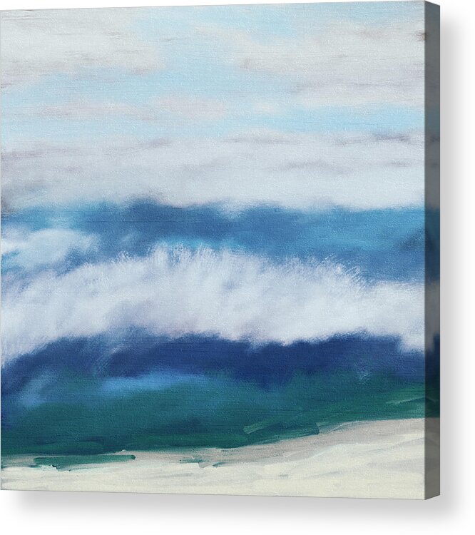 Abstract Acrylic Print featuring the mixed media Crashing Waves 2- Art by Linda Woods by Linda Woods
