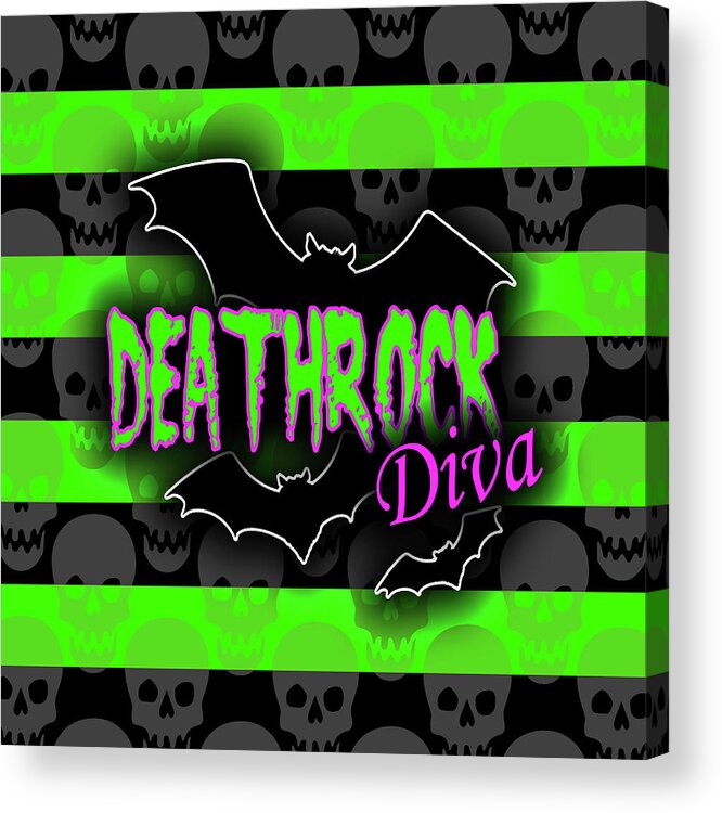 Deathrock Acrylic Print featuring the digital art Deathrock Diva Graphic by Roseanne Jones