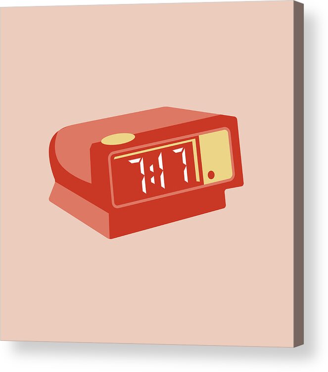 Alarm Acrylic Print featuring the drawing Digital Alarm Clock by CSA Images