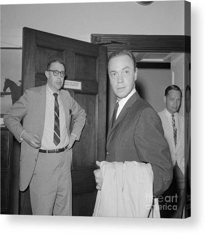 People Acrylic Print featuring the photograph Dj Alan Freed Before Testifying by Bettmann