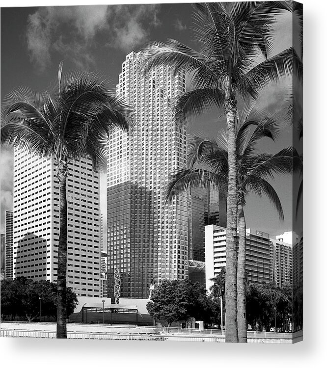 Film Acrylic Print featuring the photograph Downtown Miami 071802 by Rudy Umans