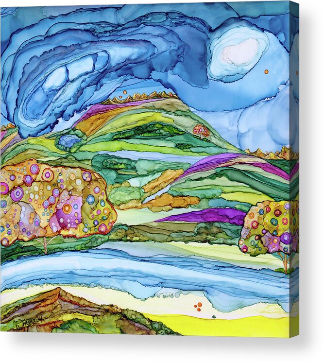 Dreamscape Acrylic Print featuring the painting DreamLand by Winona's Sunshyne