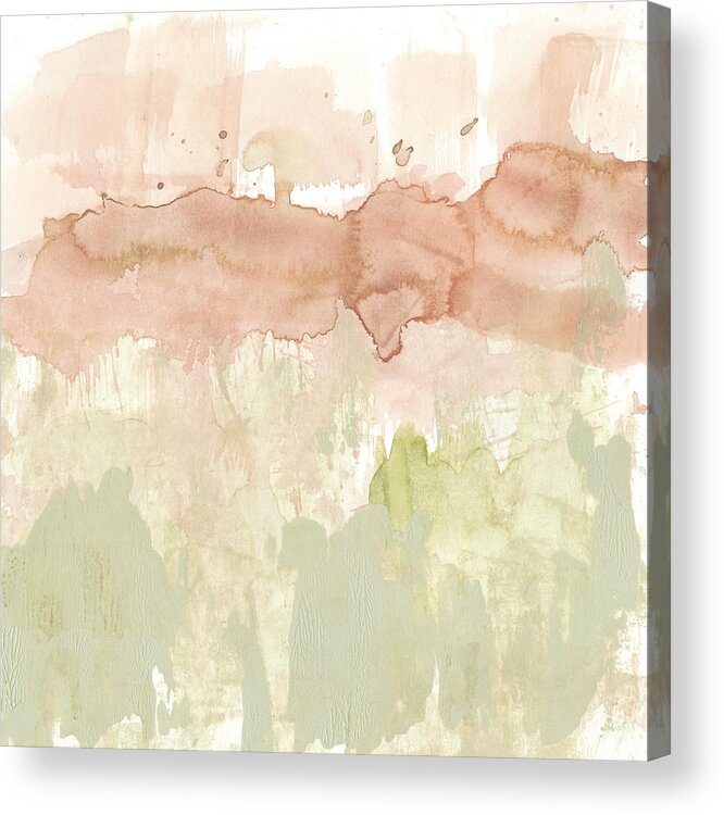 Abstract Acrylic Print featuring the painting Dusty Blush & Olive II by Jennifer Goldberger