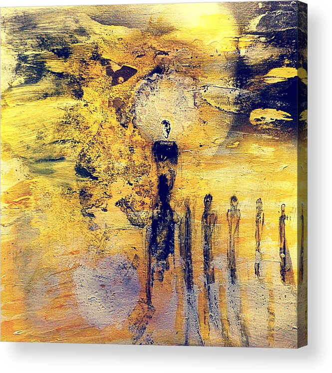 Yellow Acrylic Print featuring the painting Elaine by 'REA' Gallery