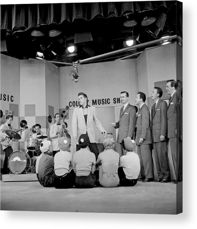 Rock Music Acrylic Print featuring the photograph Elvis Presley On The Milton Berle Show by Michael Ochs Archives
