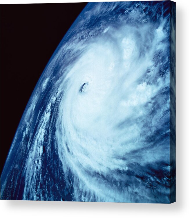 Black Color Acrylic Print featuring the photograph Eye Of A Storm Over Earth Viewed From by Stockbyte
