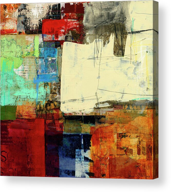 Abstract Art Acrylic Print featuring the painting Fact Check #12 by Jane Davies