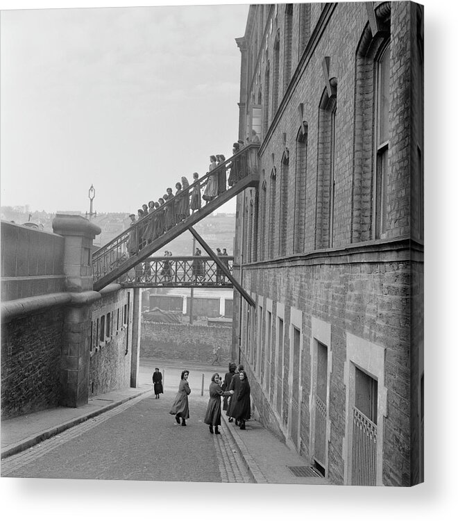 People Acrylic Print featuring the photograph Factory In Derry by Bert Hardy