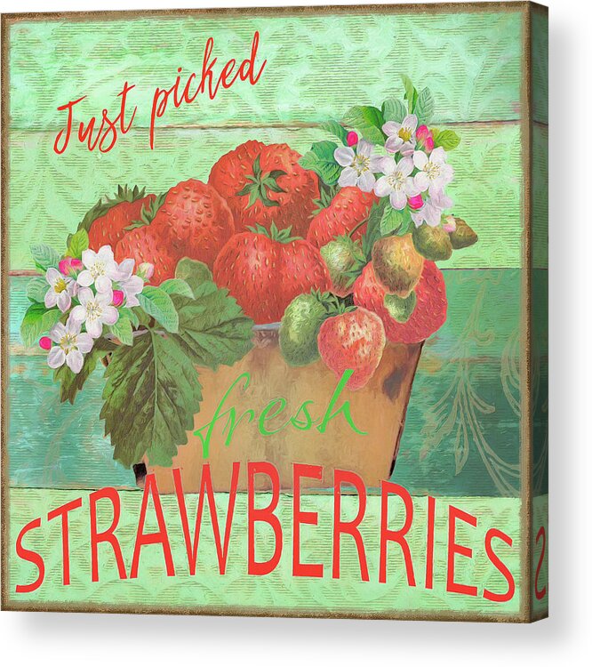 Farmers Market Strawberries Acrylic Print featuring the photograph Farmers Market Strawberries by Cora Niele