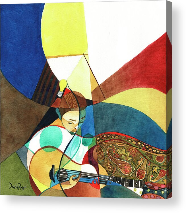 Guitar Acrylic Print featuring the painting Finding Chords by David Ralph