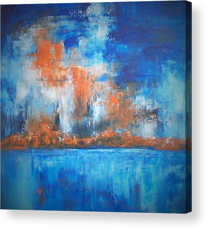 Abstract Acrylic Print featuring the painting Fire In the Sky by Karren Case