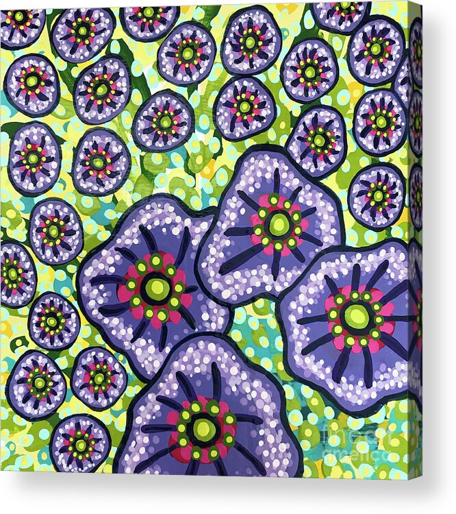 Floral Acrylic Print featuring the painting Floral Whimsy 4 by Amy E Fraser