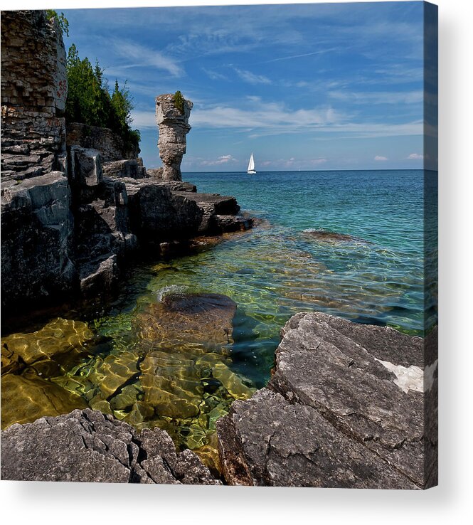 Water's Edge Acrylic Print featuring the photograph Flowerpot Island by Nathan Bergeron Photography