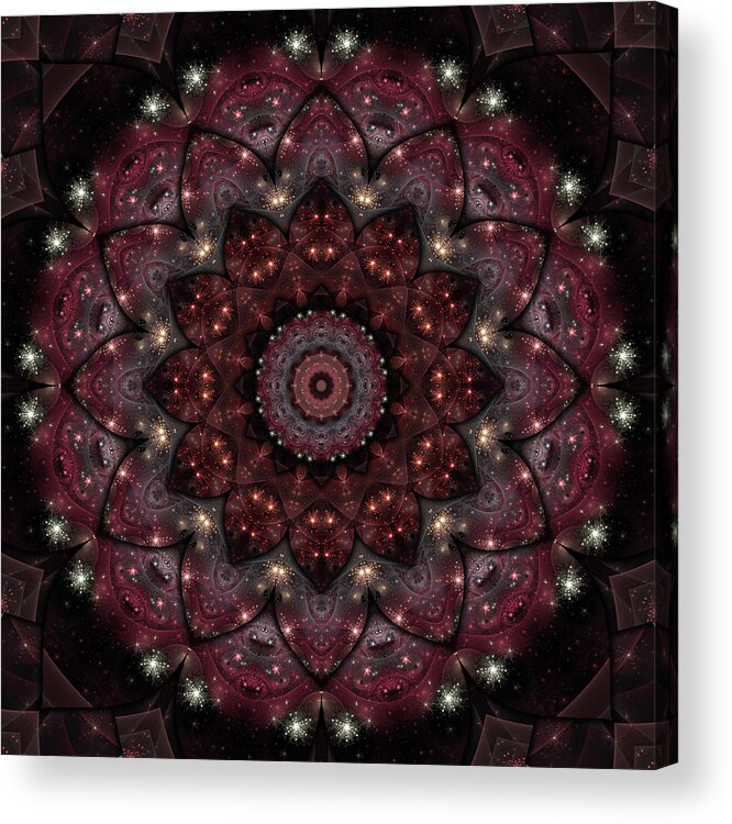 Fractal Mandala 8 Acrylic Print featuring the mixed media Fractal Mandala 8 by Delyth Angharad