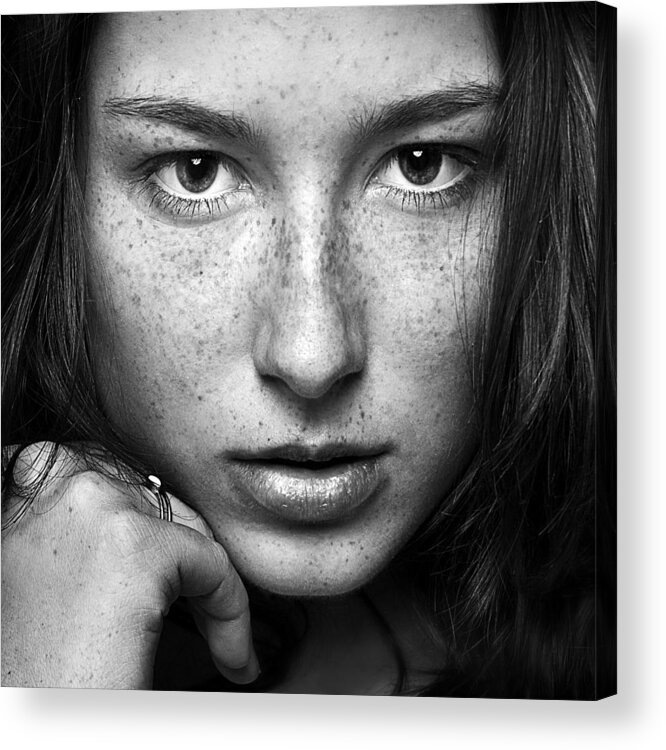 Face Acrylic Print featuring the photograph Freckles by Marc Meyer