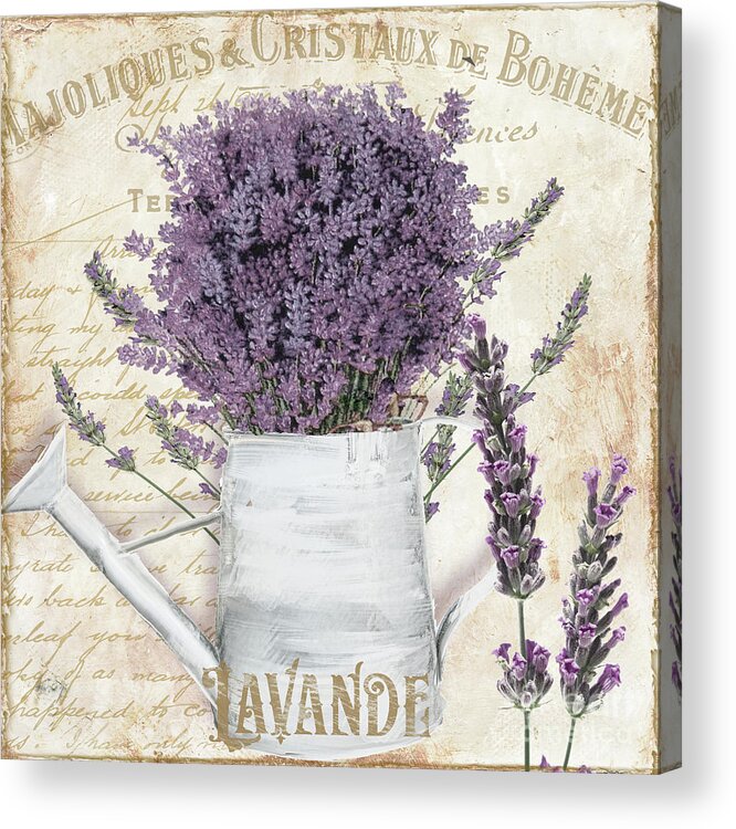 Lavender Acrylic Print featuring the painting French Lavender by Mindy Sommers