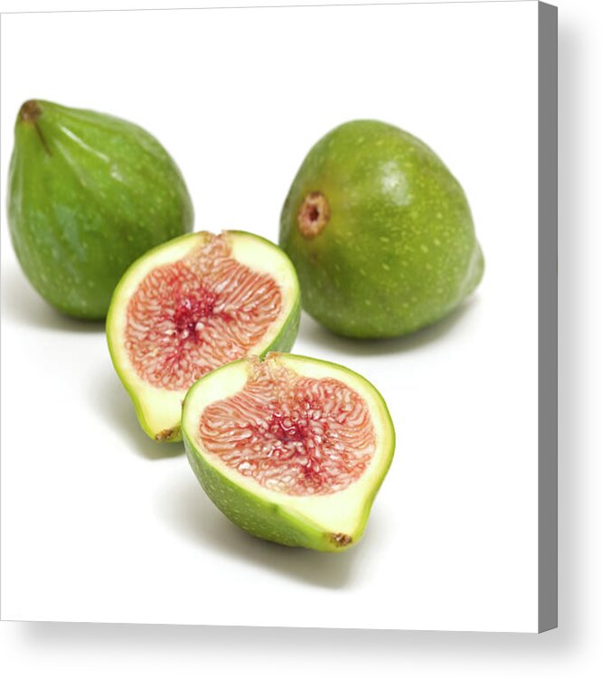 White Background Acrylic Print featuring the photograph Fresh Ripe Figs by Ursula Alter