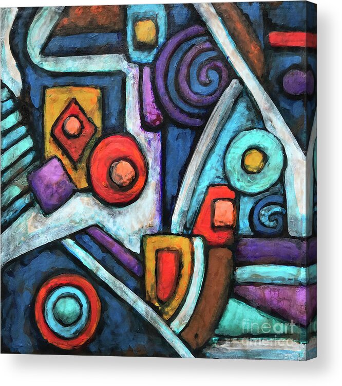 Abstract Acrylic Print featuring the painting Geometric Abstract 4 by Amy E Fraser