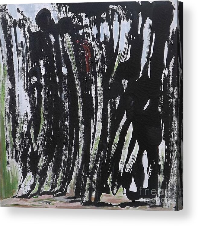 Abstract. Abstract Figurative Acrylic Print featuring the painting Ghosts of the Forest by Denise Morgan